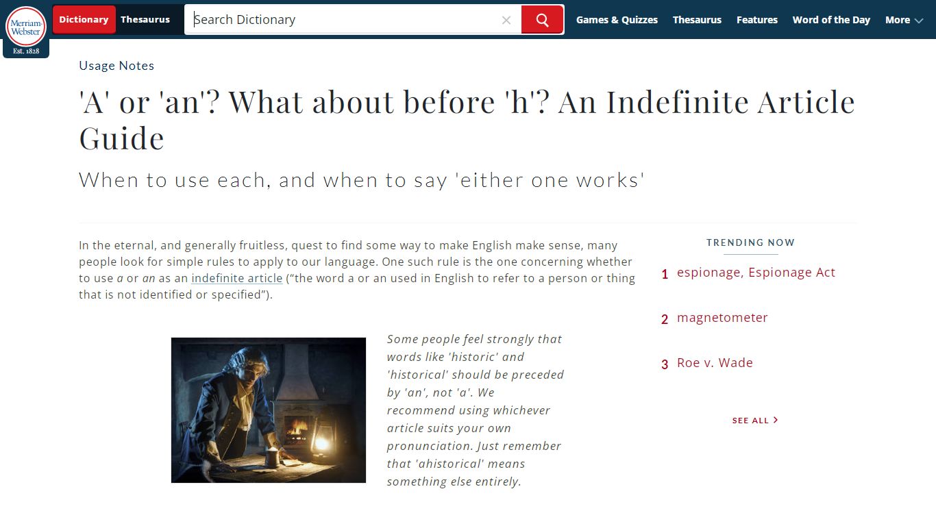 A vs. An: When to Use Indefinite Articles | Merriam-Webster